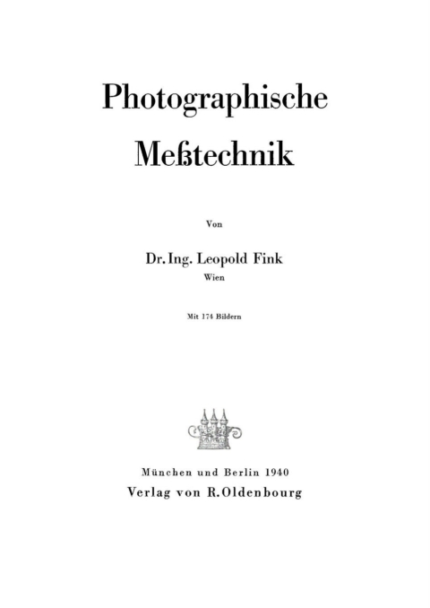 Cover image for book Photographische Meßtechnik