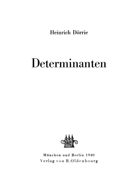 Cover image for book Determinanten