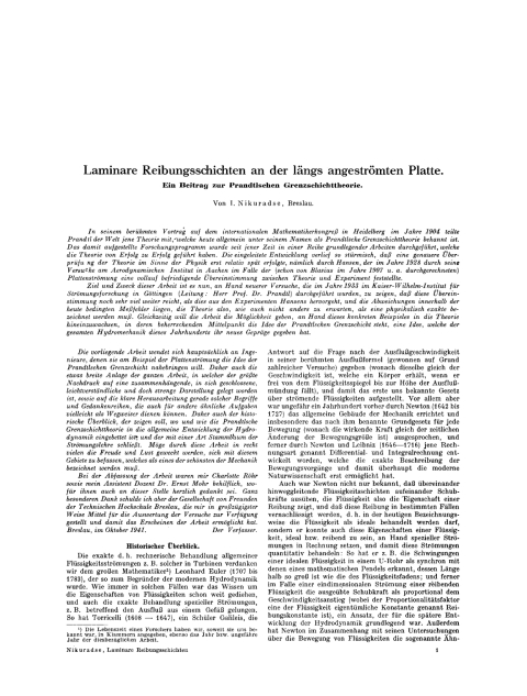 Cover image for book Laminare Reibungsschichten an der längs angeströmten Platte
