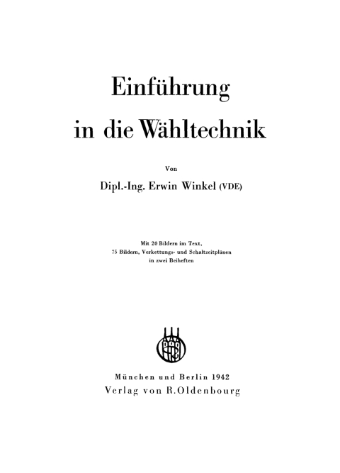 Cover image for book Einführung in die Wähltechnik