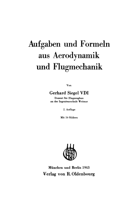 Cover image for book Aufgaben und Formeln aus Aerodynamik und Flugmechanik