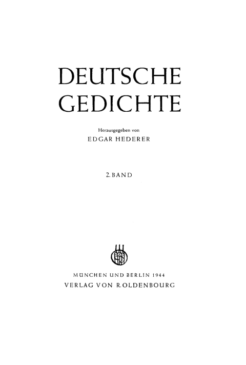 Cover image for book Deutsche Gedichte. Band 2