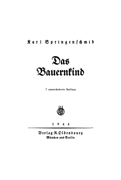 Cover image for book Das Bauernkind