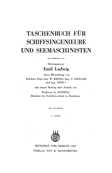 Cover image for book Taschenbuch für Schiffsingenieure und Seemaschinisten