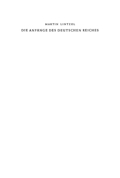 Cover image for book Die Anfänge des deutschen Reiches