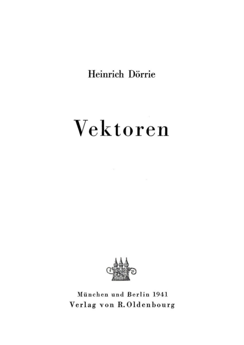 Cover image for book Vektoren