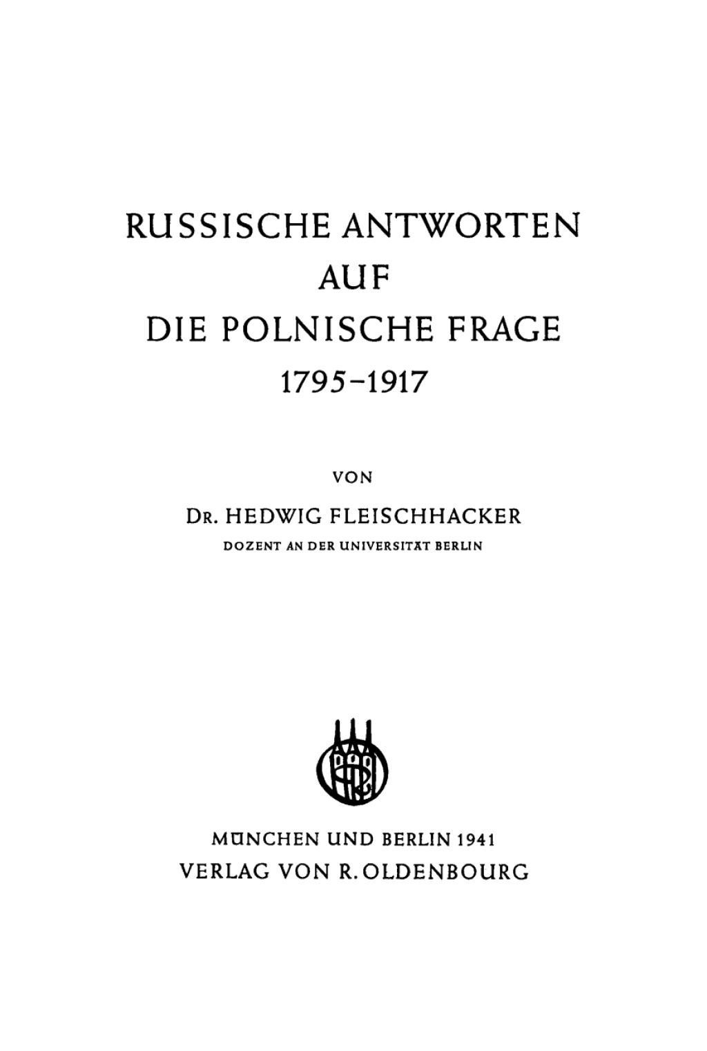 Page Fidelity Russische Antworten auf die polnische Frage 1795–1917; $112.76