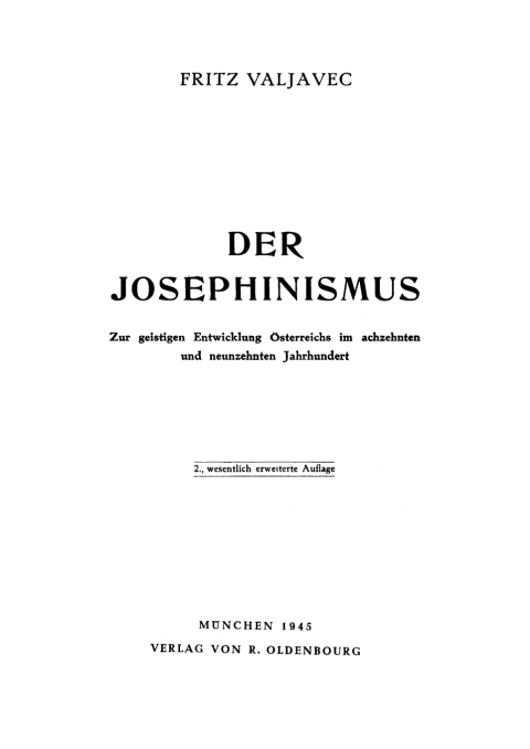 Cover image for book Der Josephinismus