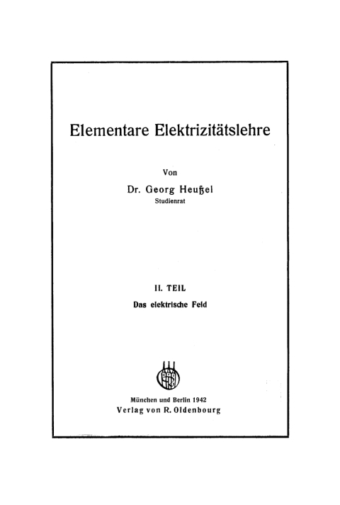 Cover image for book Das elektrische Feld
