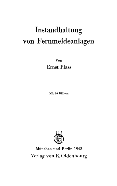 Cover image for book Instandhaltung von Fernmeldeanlagen