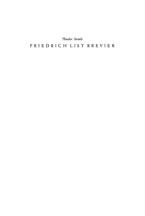 Cover image for book Friedrich List Brevier