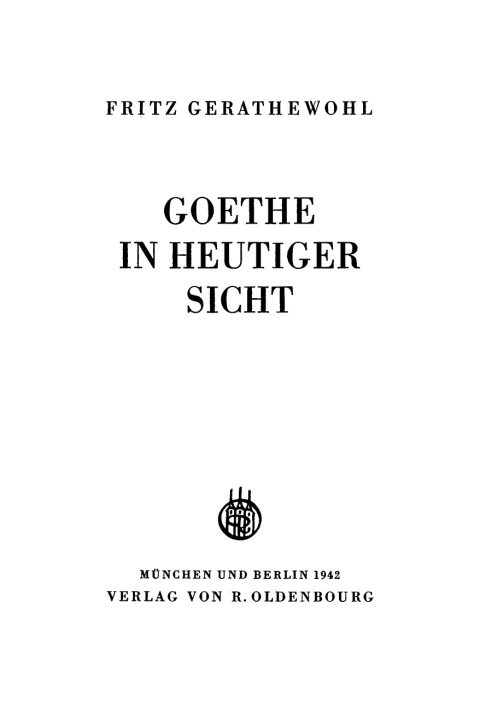 Cover image for book Goethe in heutiger Sicht