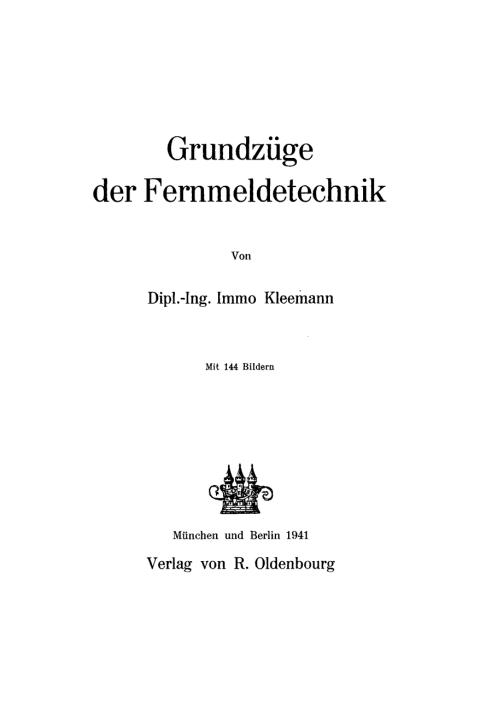 Cover image for book Grundzüge der Fernmeldetechnik