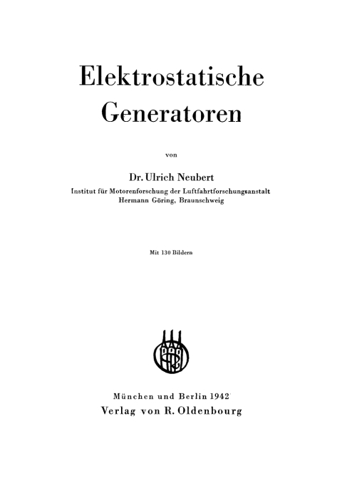 Cover image for book Elektrostatische Generatoren