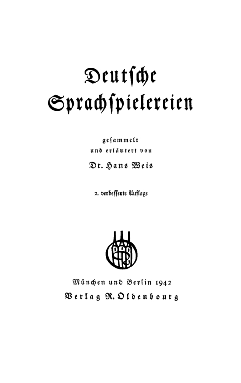 Cover image for book Deutsche Sprachspielereien