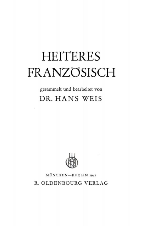 Cover image for book Heiteres Französisch