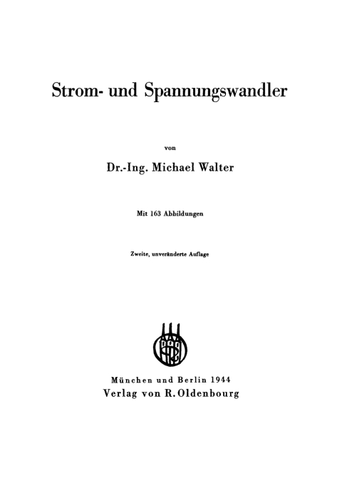 Cover image for book Strom- und Spannungswandler