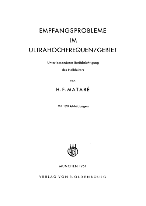 Cover image for book Empfangsprobleme im Ultrahochfrequenzgebiet