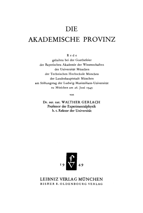 Cover image for book Die akademische Provinz