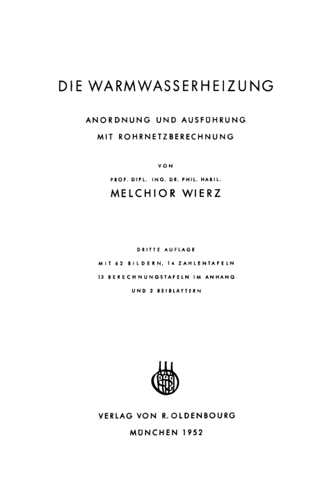 Cover image for book Die Warmwasserheizung