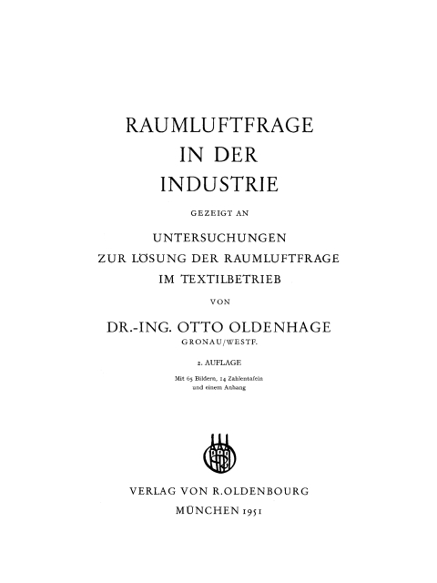 Cover image for book Raumluftfrage in der Industrie