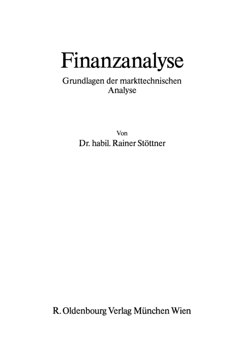 Cover image for book Finanzanalyse