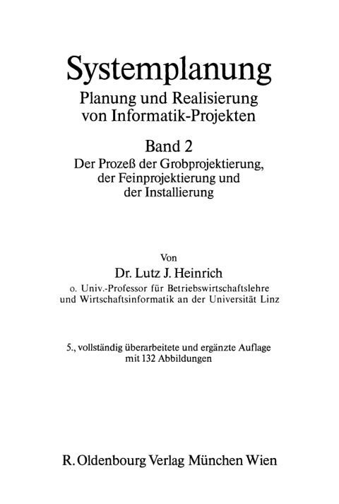 Cover image for book Systemplanung. Planung und Realisierung von Informatik-Projekten