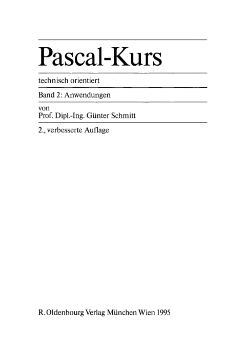 Cover image for book Pascal-Kurs - technisch orientiert
