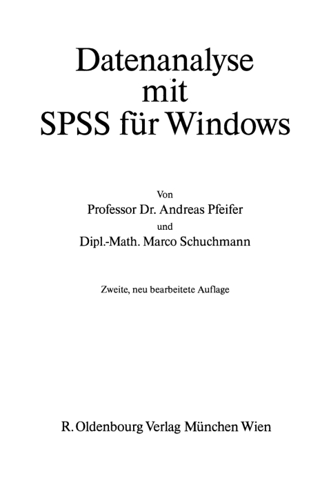 Datenanalyse mit SPSS fÃ¼r Windows 