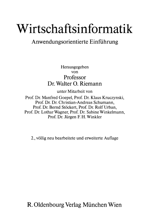 Cover image for book Wirtschaftsinformatik