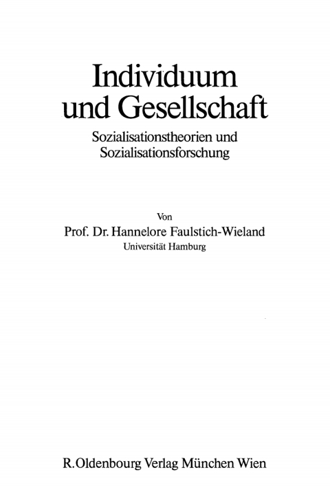 Cover image for book Individuum und Gesellschaft