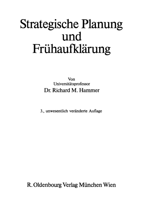Cover image for book Strategische Planung und Frühaufklärung