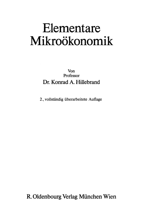 Cover image for book Elementare Mikroökonomik