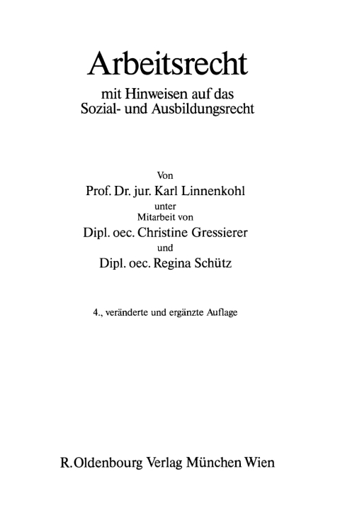 Cover image for book Arbeitsrecht