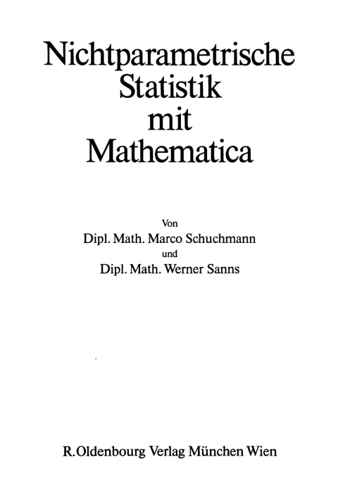 Cover image for book Nichtparametrische Statistik mit Mathematica