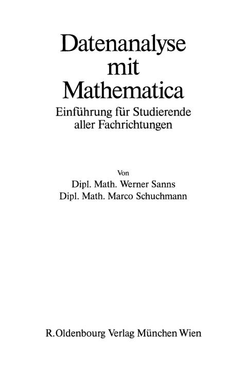 Cover image for book Datenanalyse mit Mathematica