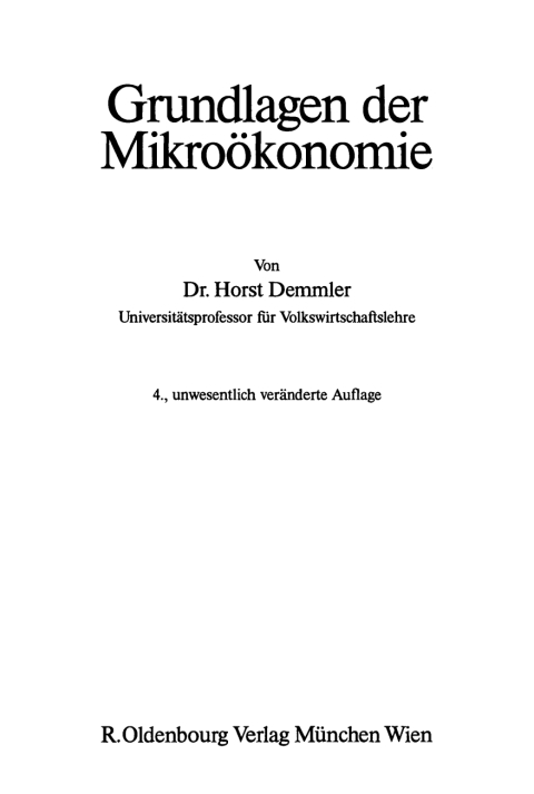 Cover image for book Grundlagen der Mikroökonomie