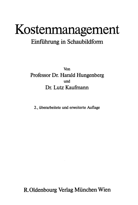 Cover image for book Kostenmanagement