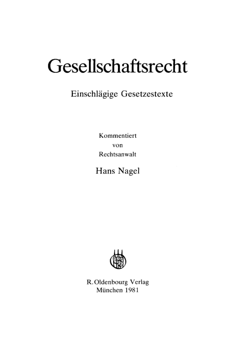 Cover image for book Gesellschaftsrecht
