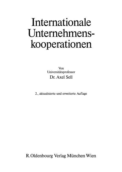 Cover image for book Internationale Unternehmenskooperationen