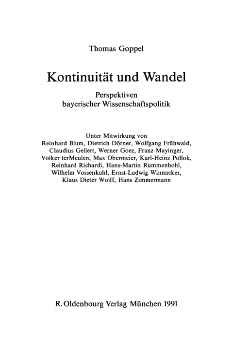 Cover image for book Kontinuität und Wandel