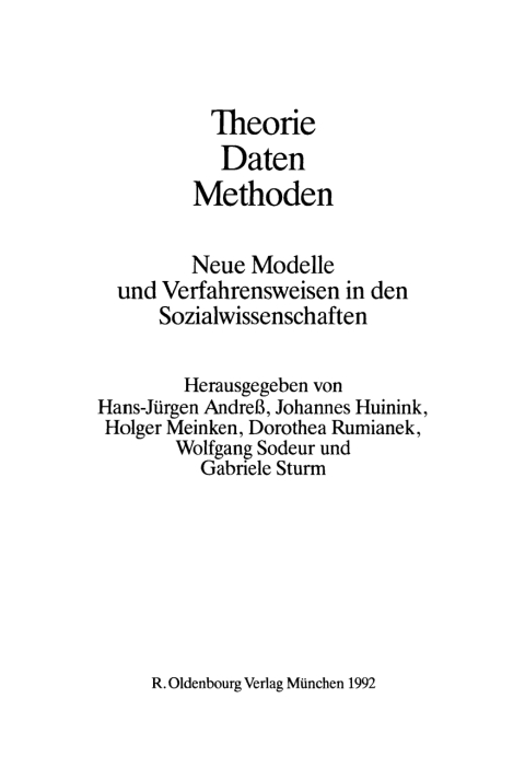 Cover image for book Theorie, Daten, Methoden