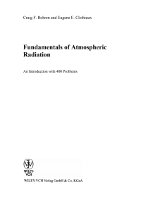 صورة الغلاف: Fundamentals of Atmospheric Radiation: An Introduction with 400 Problems 1st edition 9783527405039