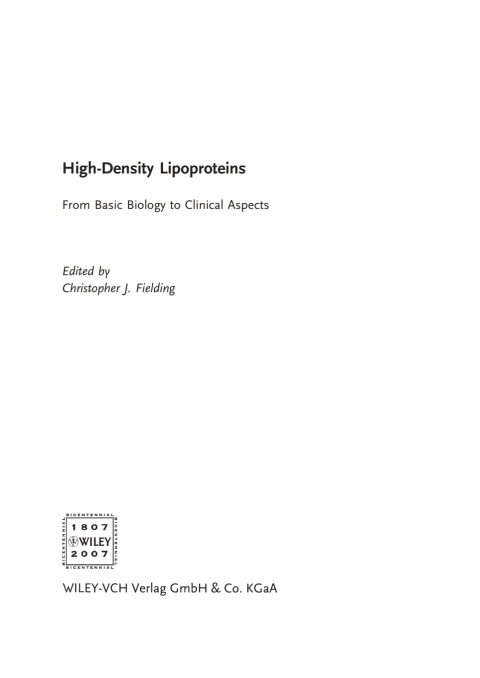 Cover image for book High-Density Lipoproteins