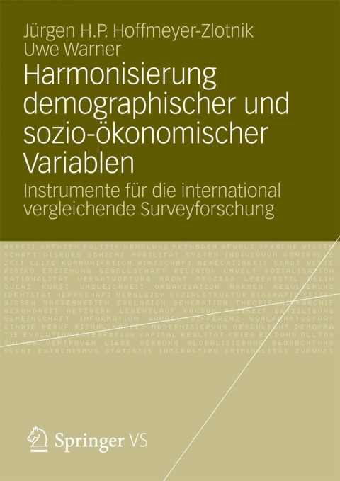 Cover image for book Harmonisierung demographischer und sozio-ökonomischer Variablen