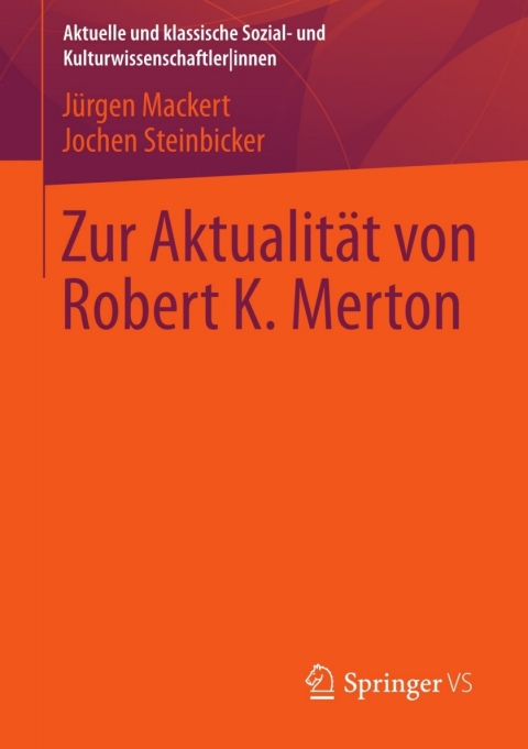 Cover image for book Zur Aktualität von Robert K. Merton