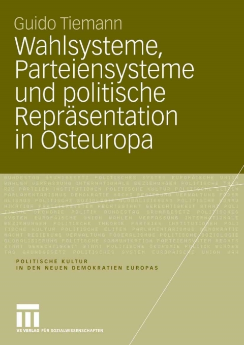 Cover image for book Wahlsysteme, Parteiensysteme und politische Repräsentation in Osteuropa