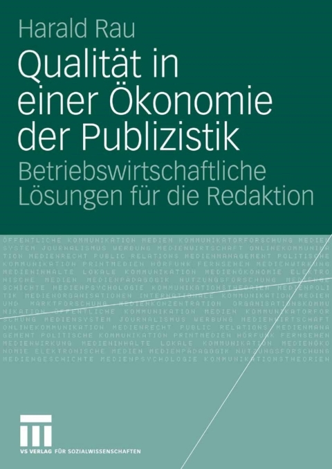 Cover image for book Qualität in einer Ökonomie der Publizistik