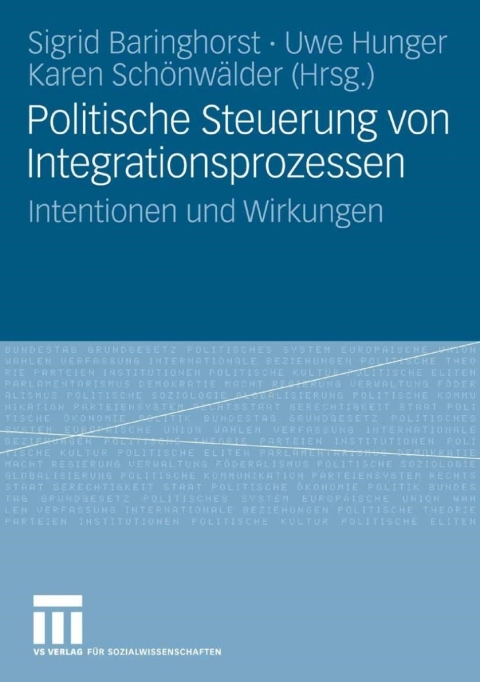 Cover image for book Politische Steuerung von Integrationsprozessen