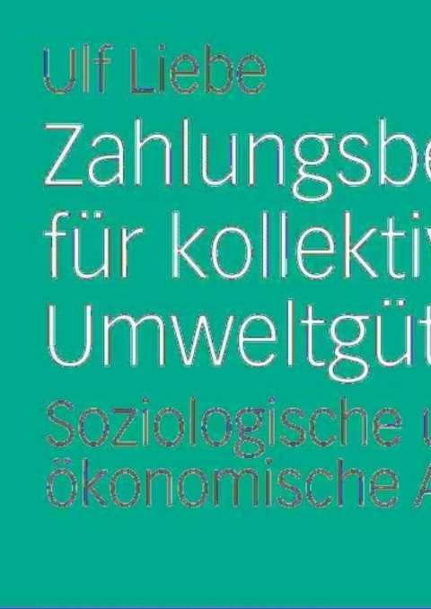Cover image for book Zahlungsbereitschaft für kollektive Umweltgüter